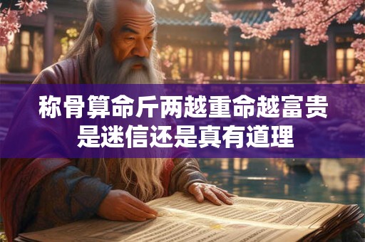 称骨算命斤两越重命越富贵 是迷信还是真有道理