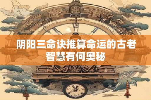 阴阳三命诀推算命运的古老智慧有何奥秘