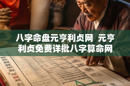 八字命盘元亨利贞网  元亨利贞免费详批八字算命网