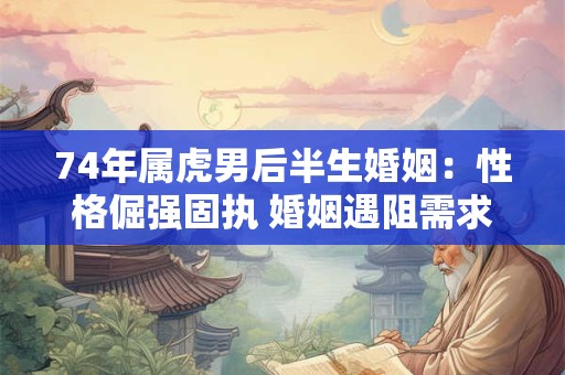 详细阅读:74年属虎男后半生婚姻:性格倔强固执 婚姻遇阻需求宽容 74年属虎男后半生婚姻:性格倔强固执 婚姻遇阻需求宽容