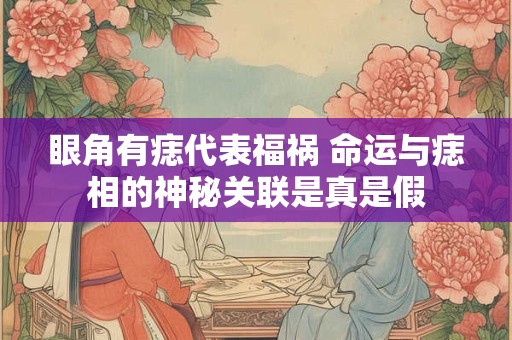 眼角有痣代表福祸 命运与痣相的神秘关联是真是假
