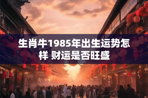 生肖牛1985年出生运势怎样 财运是否旺盛