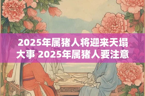 2025年属猪人将迎来天塌大事 2025年属猪人要注意什么
