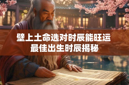 壁上土命选对时辰能旺运 最佳出生时辰揭秘
