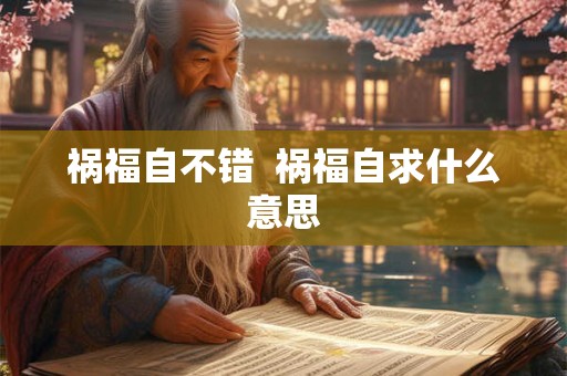祸福自不错  祸福自求什么意思