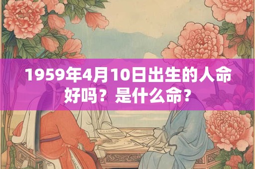 1959年4月10日出生的人命好吗？是什么命？