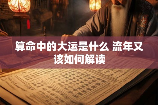 算命中的大运是什么 流年又该如何解读