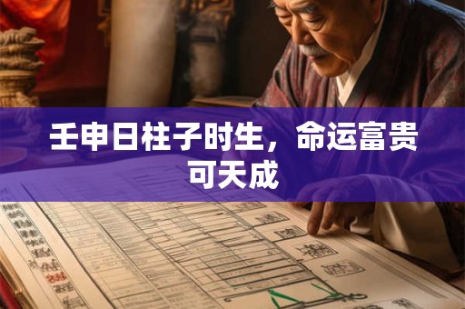 壬申日柱子时生，命运富贵可天成