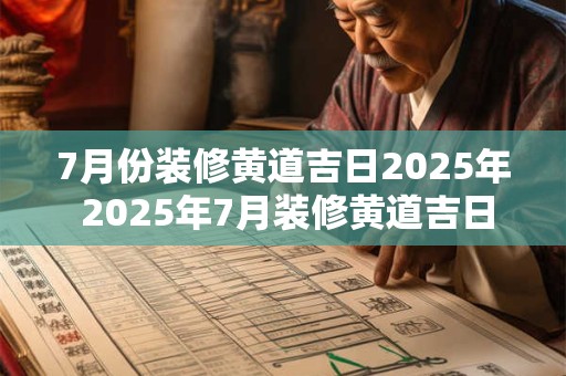 7月份装修黄道吉日2025年 2025年7月装修黄道吉日 7月份装修黄道吉日2025年 2025年7月装修黄道吉日