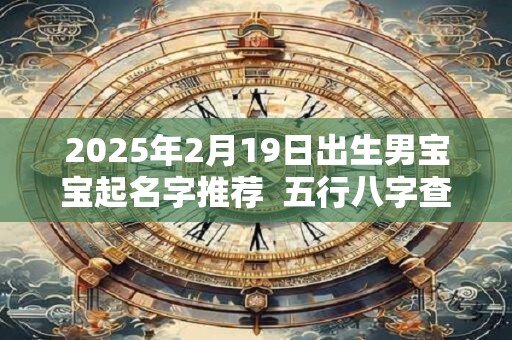 2026年2月19日出生男宝宝起名字推荐  五行八字查询