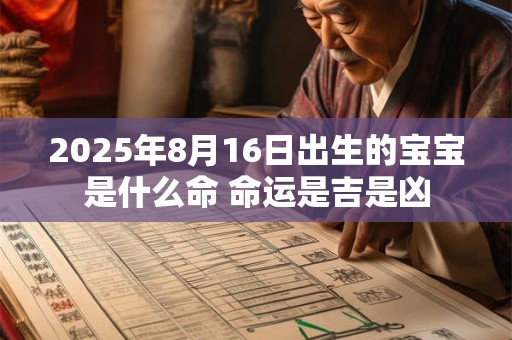 2025年8月16日出生的宝宝是什么命 命运是吉是凶