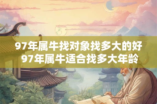 97年属牛找对象找多大的好 97年属牛适合找多大年龄的对象