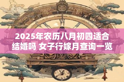 2025年农历八月初四适合结婚吗 女子行嫁月查询一览表 2025年农历八月初四适合结婚吗 女子行嫁月查询一览表