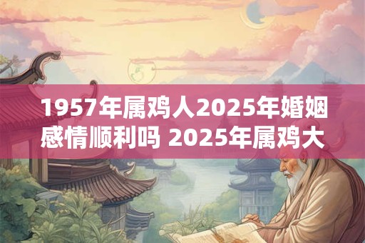 1957年属鸡人2025年婚姻感情顺利吗 2025年属鸡大忌！