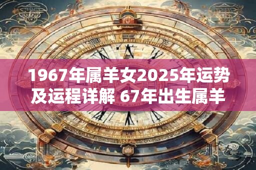 1967年属羊女2025年运势及运程详解 67年出生属羊人2025全年每月运势女性 1967年属羊女2025年运势及运程详解 67年出生属羊人2025全年每月运势女性
