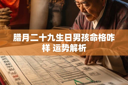 腊月二十九生日男孩命格咋样 运势解析