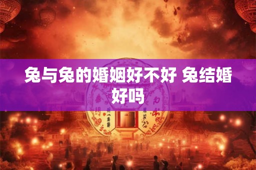兔与兔的婚姻好不好 兔结婚好吗