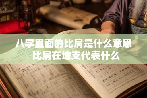 八字里面的比肩是什么意思  比肩在地支代表什么