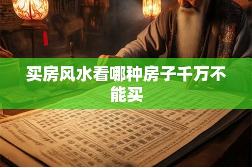 买房风水看哪种房子千万不能买