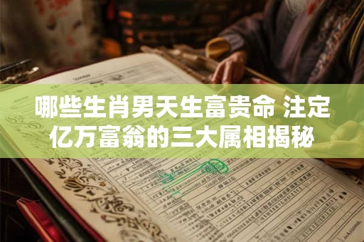 哪些生肖男天生富贵命 注定亿万富翁的三大属相揭秘