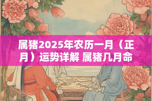 属猪2026年农历一月（正月）运势详解 属猪几月命苦
