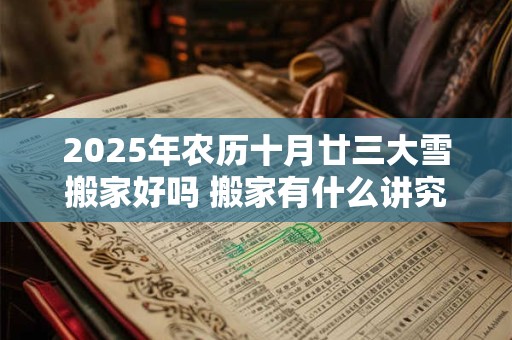 2025年农历十月廿三大雪搬家好吗 搬家有什么讲究和忌讳