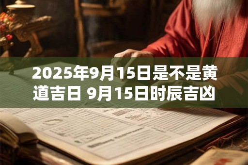 2026年9月15日是不是黄道吉日 9月15日时辰吉凶