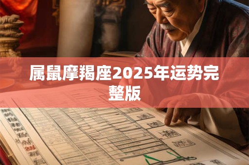 属鼠摩羯座2025年运势完整版