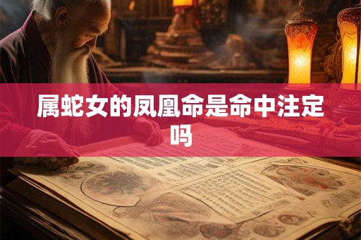 属蛇女的凤凰命是命中注定吗