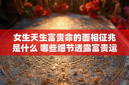 女生天生富贵命的面相征兆是什么 哪些细节透露富贵运势