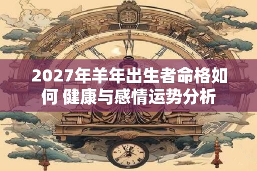 2027年羊年出生者命格如何 健康与感情运势分析