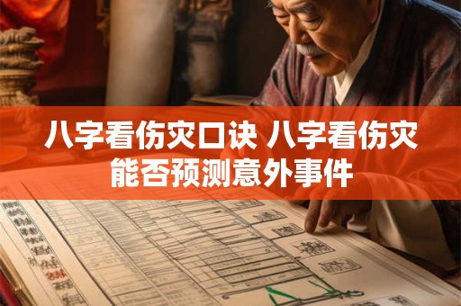 八字看伤灾口诀 八字看伤灾能否预测意外事件