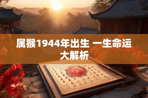 属猴1944年出生 一生命运大解析