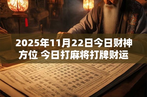 2025年11月22日今日财神方位 今日打麻将打牌财运方位
