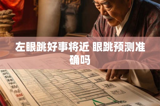左眼跳好事将近 眼跳预测准确吗
