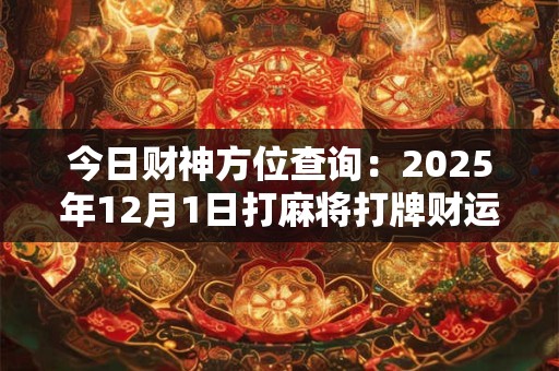 今日财神方位查询：2025年12月1日打麻将打牌财运方位