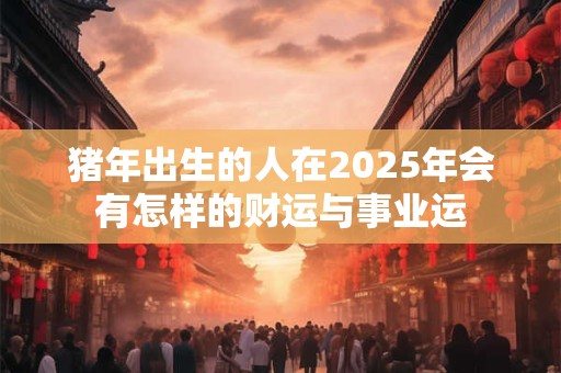 猪年出生的人在2025年会有怎样的财运与事业运