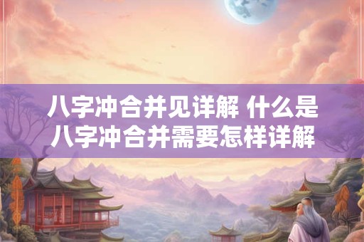 八字冲合并见详解 什么是八字冲合并需要怎样详解