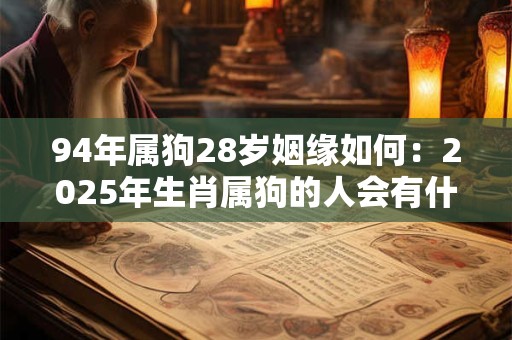 94年属狗28岁姻缘如何：2025年生肖属狗的人会有什么变化