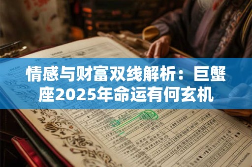 情感与财富双线解析:巨蟹座2026年命运有何玄机 情感与财富双线解析:巨蟹座2026年命运有何玄机