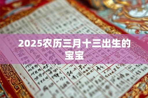 2025农历三月十三出生的宝宝
