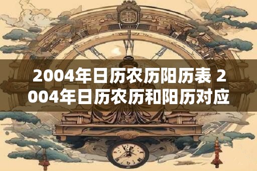 2004年日历农历阳历表 2004年日历农历和阳历对应如何
