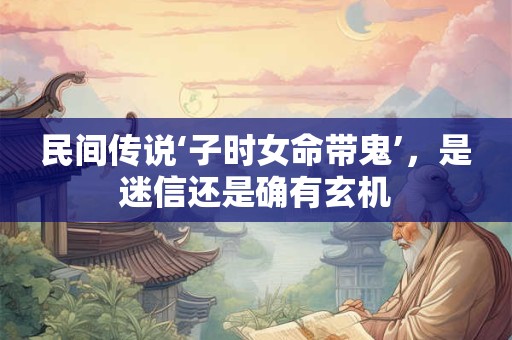 民间传说‘子时女命带鬼’，是迷信还是确有玄机