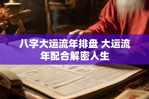 八字大运流年排盘 大运流年配合解密人生