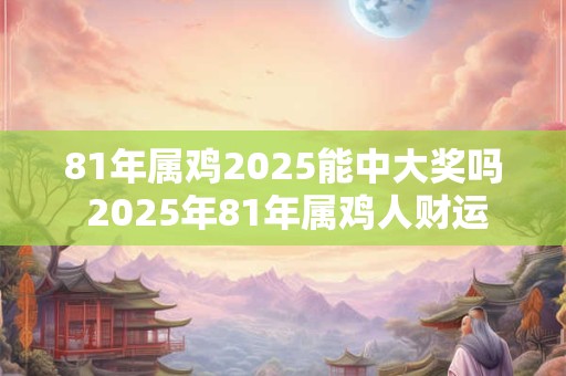 81年属鸡2025能中大奖吗 2025年81年属鸡人财运