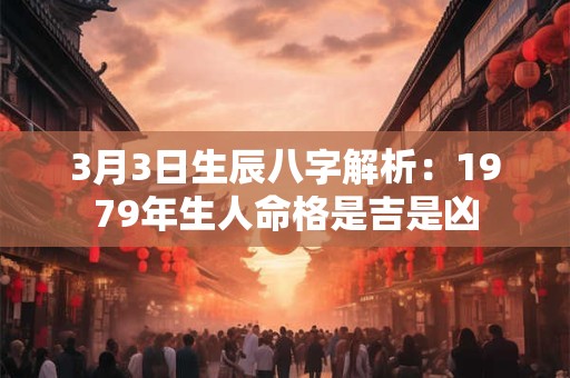 3月3日生辰八字解析：1979年生人命格是吉是凶