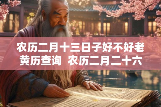 农历二月十三日子好不好老黄历查询  农历二月二十六适合结婚吗