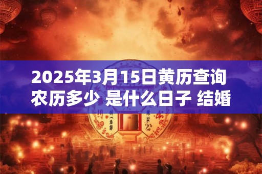 2025年3月15日黄历查询 农历多少 是什么日子 结婚吉时