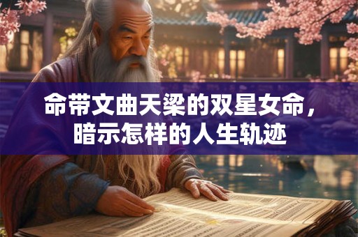 命带文曲天梁的双星女命，暗示怎样的人生轨迹