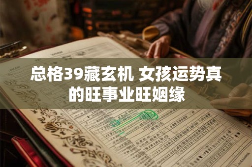 总格39藏玄机 女孩运势真的旺事业旺姻缘 总格39藏玄机 女孩运势真的旺事业旺姻缘